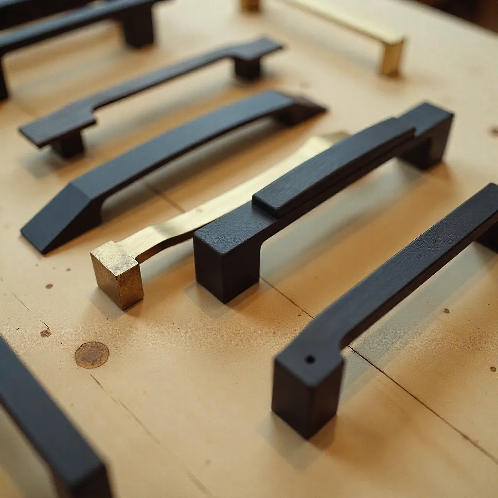 Modern cabinet handle in brushed finish